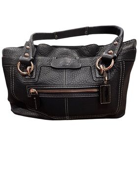 Coach Dark Blue Soft Leather Medium Size Handbag Number M0949-F14686